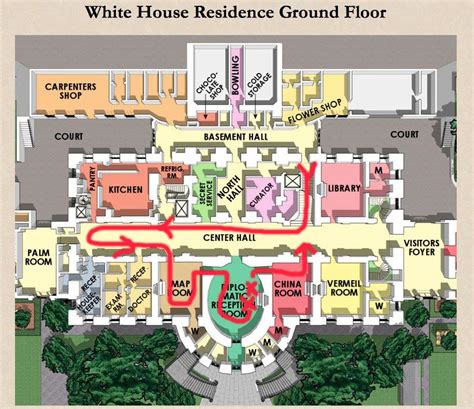 Residence Ground Floor Plan White House Tour White House Plans