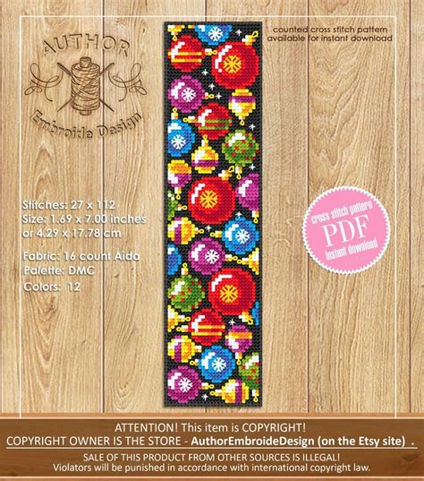 holiday bookmark cross stitch pattern download pdf christmas etsy cross stitch cross stitch