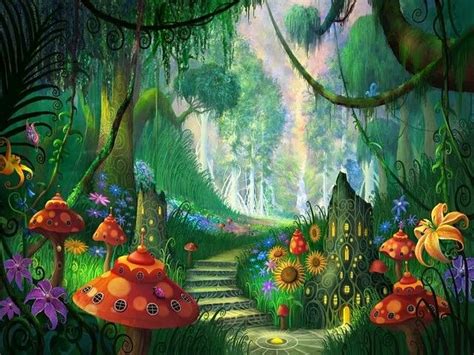 Bosque Encantado Fairy Background Painting Art