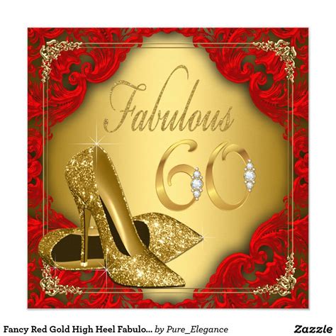 fancy red gold high heel fabulous 60th birthday invitation zazzle 65th birthday invitations