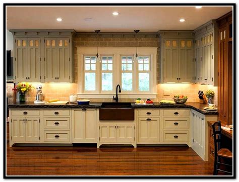 Cabinets with internal lighting, glass doors and shelves allow their contents to be on. Painted Craftsman Style Kitchen Cabinets … | Home decor ...