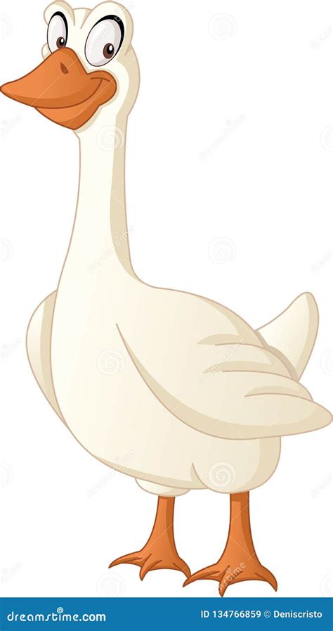 Cute Goose Cartoon Posing Stock Photo 76851450