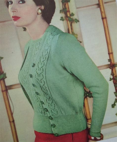 Vintage 1950s Knitting Pattern Womens Twin Set Sweater Etsy