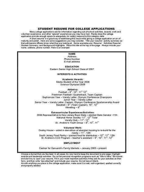 Attending elon university would be a dream come true. 2021 College Resume Template - Fillable, Printable PDF & Forms | Handypdf