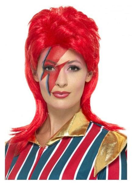 Red Mullet Ziggy Pop Star Style Wig