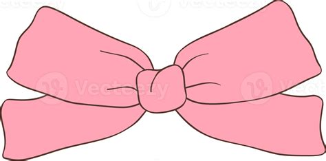 Pink Coquette Ribbon Bow Doodle Hand Drawn Png