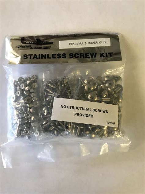 Wag Aero Stainless Steel Screw Kit Pa 18 Screw Kits Screws Hardware