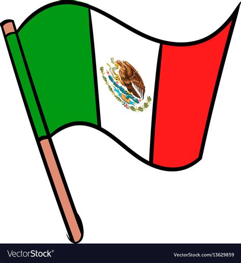 Flag Mexico Icon Cartoon Royalty Free Vector Image