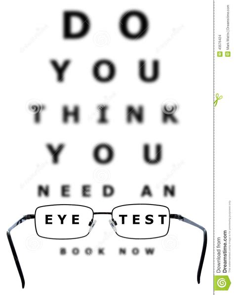 Eye Test Chart And Glasses Stock Illustration Image 43576424