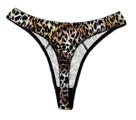Retro Satin Panty And Thong Leopard Print 2xl Gem