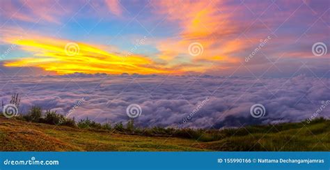 Beautiful Sunrise And Mist At Phu Tubberk Phetchabun Province