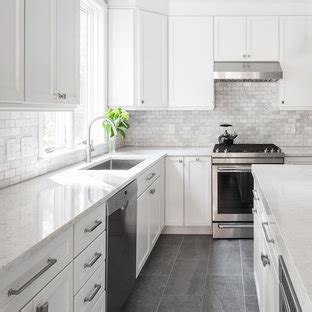 Stark homes with white kitchen floor tiles are nothing new. 75 Most Popular White Kitchen with Slate Floors Design ...