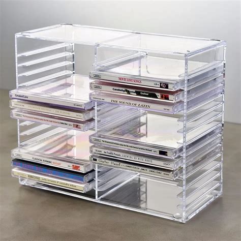 Stackable Clear Acrylic Cd Holder Holds 30 Standard Cd Jewel Cases