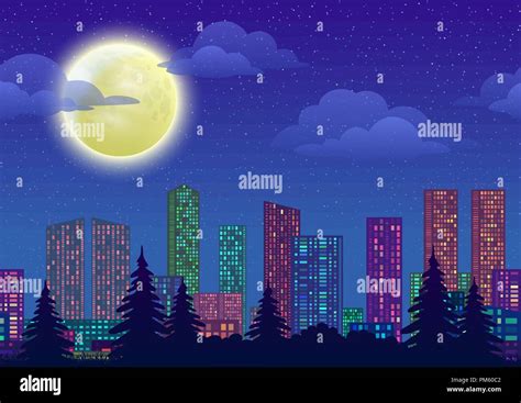 Night City Landscape Stock Vector Image And Art Alamy