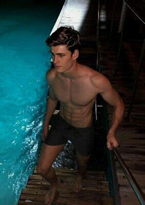 Shirtless Male Bare Foot Muscular Swim Jock Hunk Pool Beefcake Photo Sexiz Pix