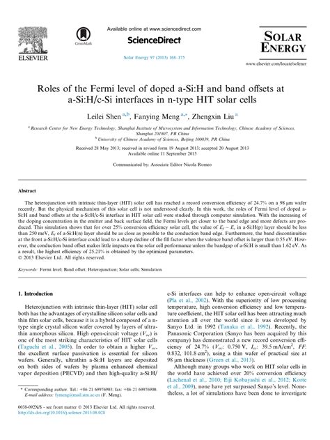 2) electron concentration in doped semiconductors and position of fermi level. (PDF) Roles of the Fermi level of doped a-Si:H and band ...