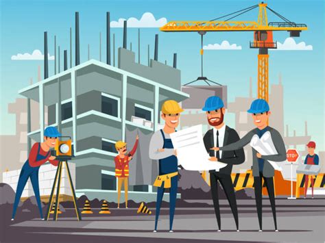 Concrete Construction Worker Cartoon Job Illustrations Royalty Free