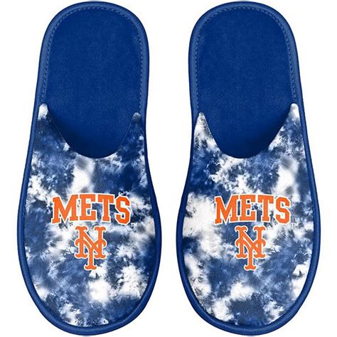 Womens Foco New York Mets Iconic Logo Scuff Slippers