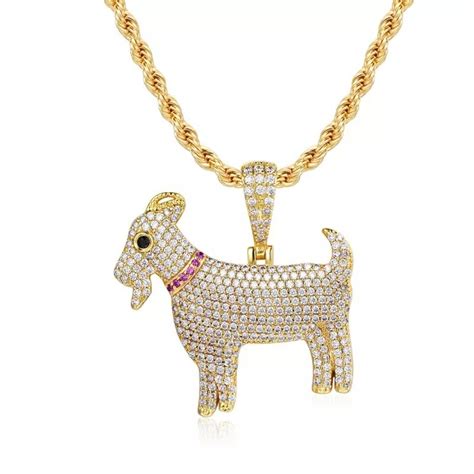 Iced Out Goat Necklace Glitter