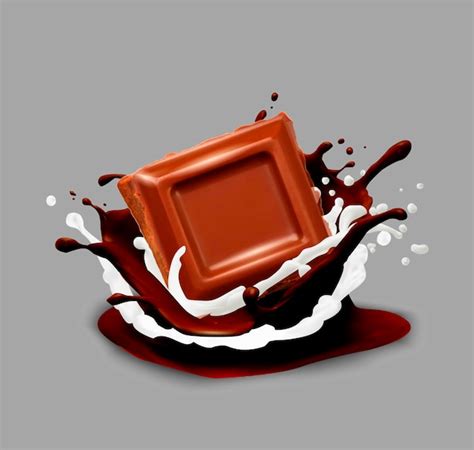 Premium Vector Chocolate In Splash Vector Illustration