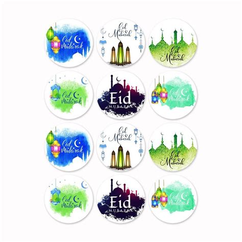 Eid Mubarak Sticker T Decoration Sticker Label Seal Sticker 4cm 6pcs