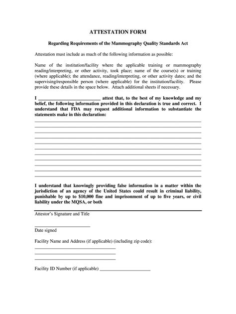 Free Printable Attestation Template