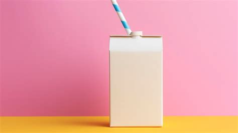 Premium Ai Image A Photo Of Milk Carton And Straw