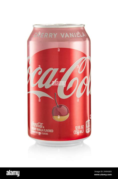 LONDON UK OCTOBER 21 2021 Aluminium Can Of Coca Cola Cherry