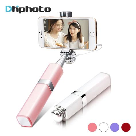Foldable Bluetooth Selfie Stick Fashion Lipstick Nude Design Monopod For Iphone X Plus S