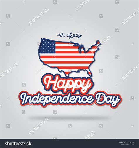 Happy Independence Day America Greeting Poster Stock Vector Royalty