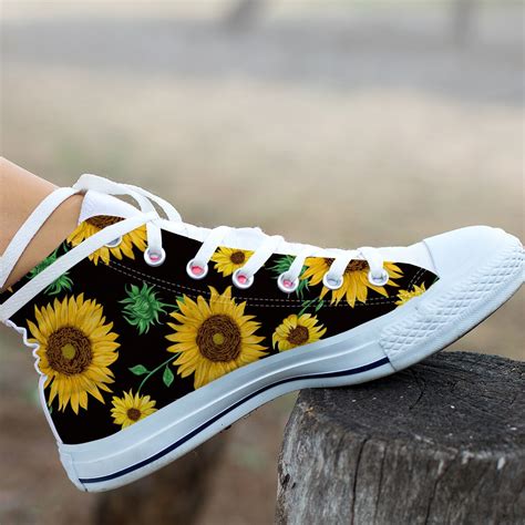 Best Sunflower Shoes Sunflower Sneakers Cute Shoes Sunflower Etsy