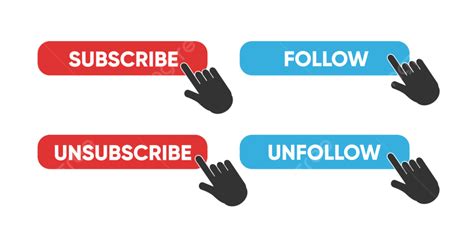 Subscribe Button Vector Art Png Subscribe And Follow Button Vector