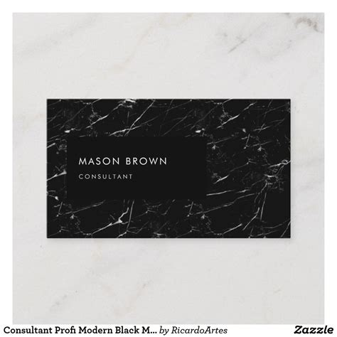 Check out our marble business card selection for the very best in unique or custom, handmade pieces from our stationery shops. Consultant Profi Modern Black Marble Business Card | Zazzle.com