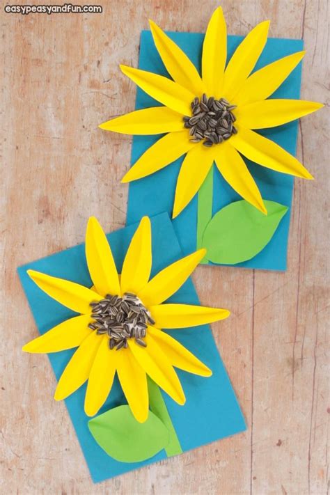 Paper Sunflower Craft With Seeds Sunflower Crafts Paper Sunflowers