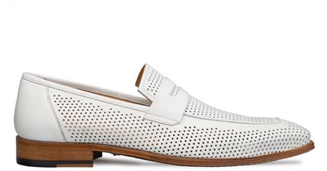 Mezlan S20296 Shoes Perforated Leather Classic Penny Loafers Mz3487