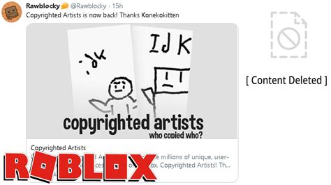 Roblox Popular Game Copyrighted Artists Is Back Youtube