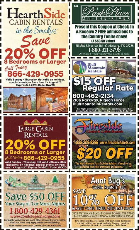 Smoky Mountains Pigeon Forge Coupons Gatlinburg Discount Coupons In