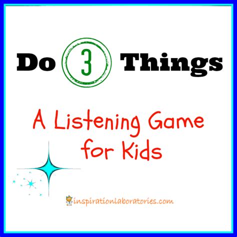 The follow directions game continues until they hear the stop sound. Listening Games | Inspiration Laboratories