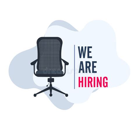 We`re Hiring With Office Chair And A Sign Vacant Business Recruiting Design Concept Vector