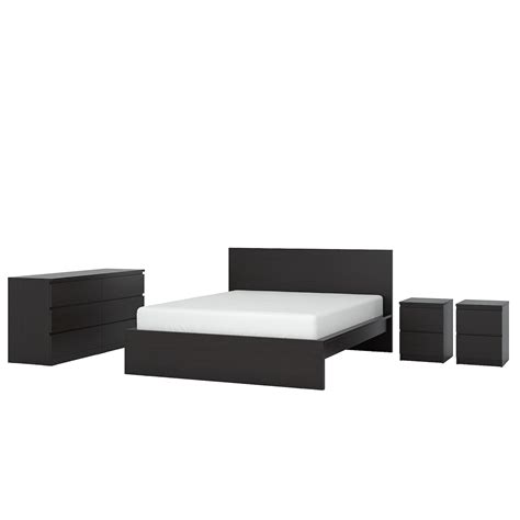 Malm Bedroom Furniture Set Of 4 Black Brown King Ikea