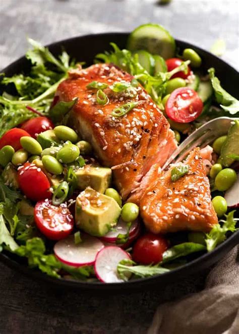 Salmon Salad With Asian Ginger Sesame Dressing Recipe Salmon Salad