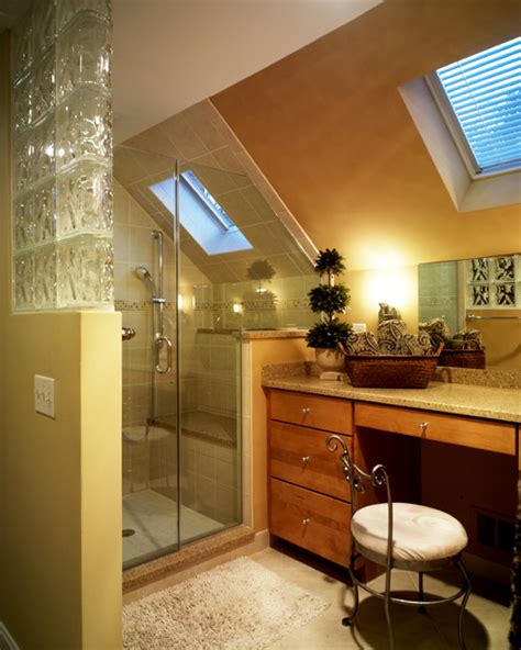 But there are some tricks when you are framing a wall with an existing sloping ceiling above. Efficient Use Of Your Attic: 18 Sleek Attic Bathroom ...