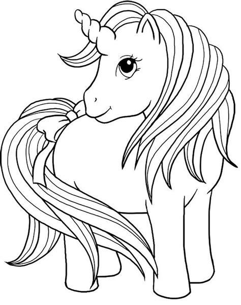 Unicorn With Bow At Tail Coloring Page Free Printable Coloring Pages