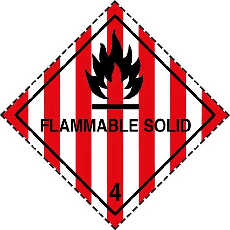 Class Flammable Solid Label Dangerous Goods