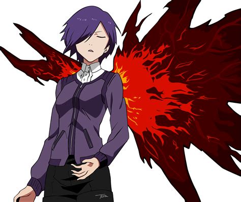 Hinami escapes from anteiku and is confronted by mado after he lured her with her dead mothers purse (arm in the manga). Touka Tokyo Ghoul by truss31 on DeviantArt