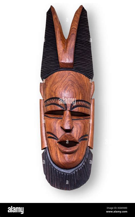 African Wooden Mask Hand Carved With Clipping Path Stock Photo Alamy