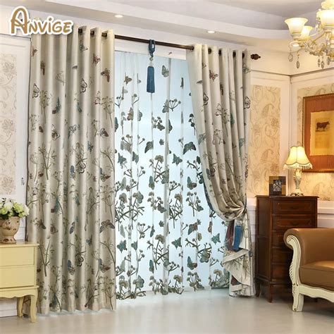 European Embroidered Blackout Curtain Luxury Sheer Curtains For Living