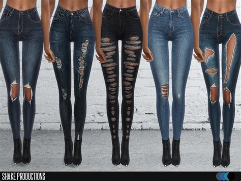 9 Ripped Skinny Jeans By Shakeproductions At Tsr Sims 4 Updates