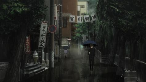 Desktop Wallpaper Rain Walk Anime Boy Hyouka Hd Image Picture
