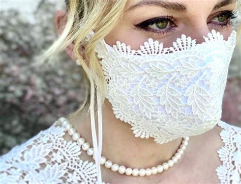 Bridal Lace Maskwedding Face Mask Lace Mask Bridal Face Etsy